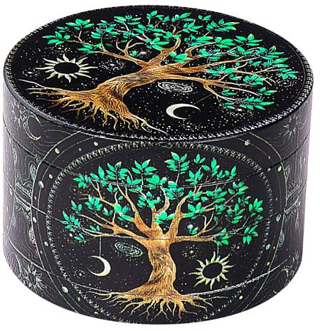 Grande Macinaspezie Versatile 63mm(2.5 ), Spespo Macinino meccanico per spezie,- realizzato in Lega di zinco - 4 Pezzi - full color printing (Tree design)