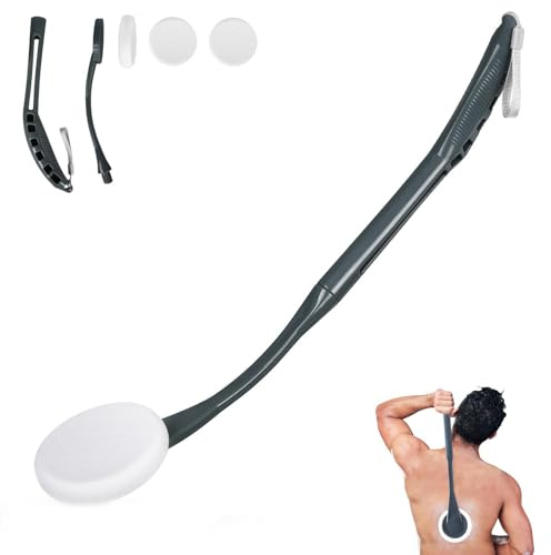 Lotion Applicator for Back, 20.5'' Replaceable Back Cream Applicator, Easy Washable, Suitable for Use by Elderly, Men and Women