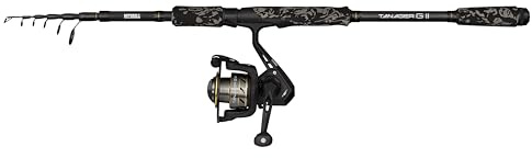 Mitchell Tanager G2 Telespin Combo | Caña Telescópica Portátil y Carrete para Pesca en Agua Dulce | Arrastre Suave | Principiantes y Pescadores Intermedios | Negro, Caña 2.10m, Carrete 1000