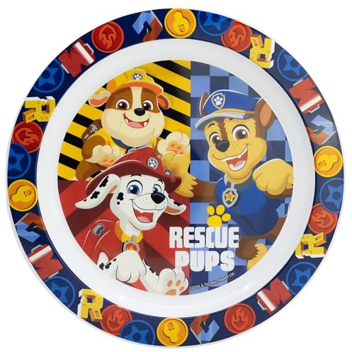 Paw Patrol Boy wiederverwendbarer Kinderteller aus Kunststoff, mikrowellengeeignet