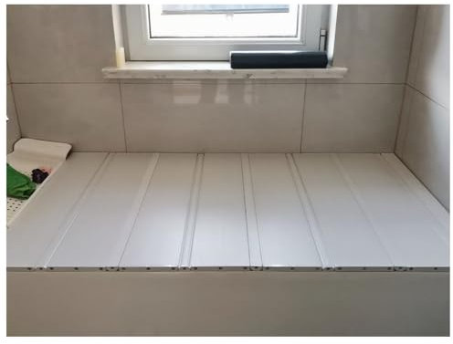 Copertura Vasca da Bagno, Pieghevole Copertura Vasca Da Bagno, Pannello Isolante for La Spa Dei Bagni Al Latte, Allungabile Vassoi Vasca Bagno Cremagliera Della Vasca, Portante 40kg pieghevole(75x165x