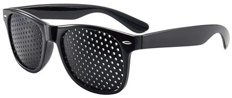 DmDoyy Lunettes Sténopéïques À Grille Noir Léger, Lunettes À Trou Folding Augmentation De La Vue Originale, Réduction De Fatigue Oculaire Avec Taille, Pour Voyage, Conduite Et Bureau