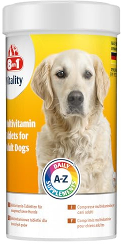 8in1 Pastillas multivitamínicas para Adultos - para suplemento nutricional en Perros Adultos, 1 Lata (70 Comprimidos)