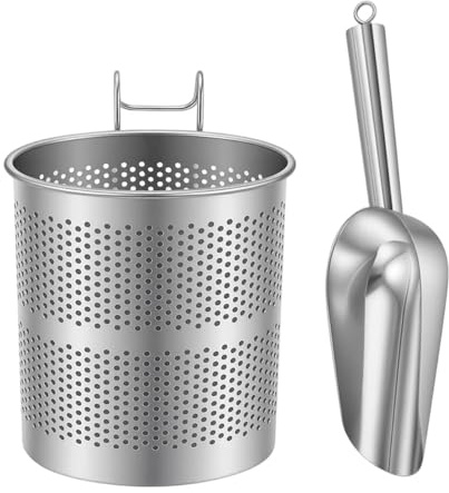 Pala de hielo de acero inoxidable | Pala de hielo de acero inoxidable con soporte, para el cubo de hielo, la cocina, el bar de la casa, el frigorífico, para almacenamiento, , camping y para hoc