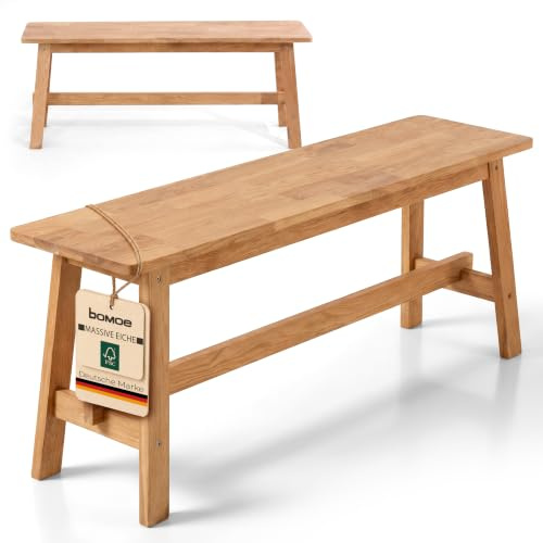 BOMOE Petit Banc en Bois chêne Massif huilé FSC® sans Dossier vestiaire