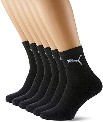 Puma Herren Sportsocken Short Crew Socks Sportsocken mit Frotteesohle 6er Pack, Schwarz, 43-46, 2X231011001200043