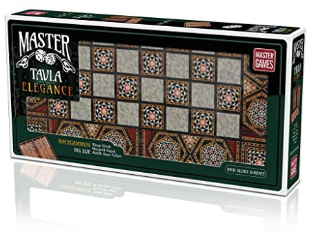 KS Games Backgammon Elegance - Tavla - Großes Holzbrettspiel (MDF) - 50,5cm x 25,5cm x 8cm - Für 2 Spieler ab 8 Jahren