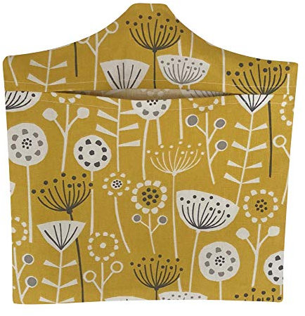 CUSHIONS2U Handmade Scandi Style Bergen Ochre Yellow Grey Black Peg Bag & Wooden Hanger