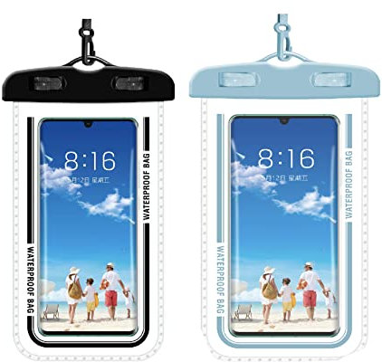 2pcs wasserdichte Handyhülle 7,2 Zoll,Handytasche Wasserdicht,Unterwasser Wasserfeste Handy,mit universeller wasserdichter Smartphone-Hülle für Camping
