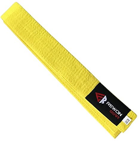 Rewon Gear Karate kampsport och Taekwondo-bälte (gul, 2/240 cm)