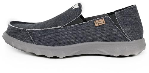 Kickback Couch Classic Men’s Canvas Slip On Loafers – Lightweight Casual Summer, Travel & Beach Shoes with Anti-Slip Sole - Relaxed Comfortable Fit for All Day Comfort - Dark Navy, UK 8