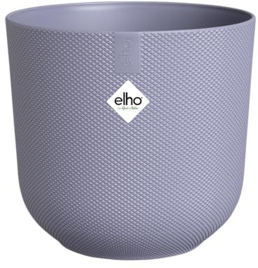 Elho Jazz Round 14cm - Vaso per piante da interno - Struttura unica - 100% plastica riciclata - Ø 14.2 x H 13.1 cm - Viola/Lavender Lilac