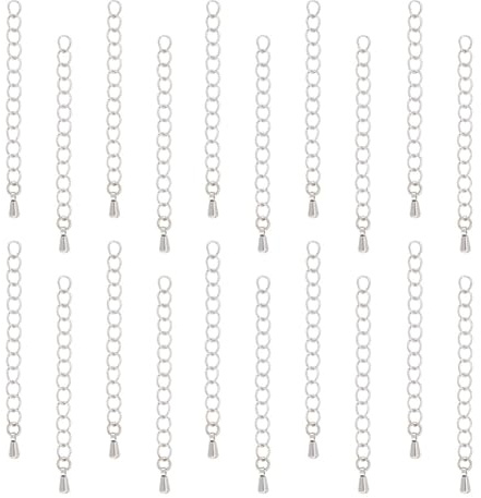 UNICRAFTALE 50 Pièces Chaîne d'extension Rallonges de Chaîne 56mm Chaîne Acier Inoxydable Bracelet Collier Extension Chaînes pour bijoux Extender Chaînes Chaîne pour Bracelet Collier pour Femme