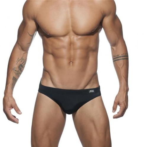AHMXYG Maillot de Bain Homme Slips de Bain Taille Basse Short de Natation Slips de Bain avec Cordon de Serrage Réglable STDK6 (Noir, XL)