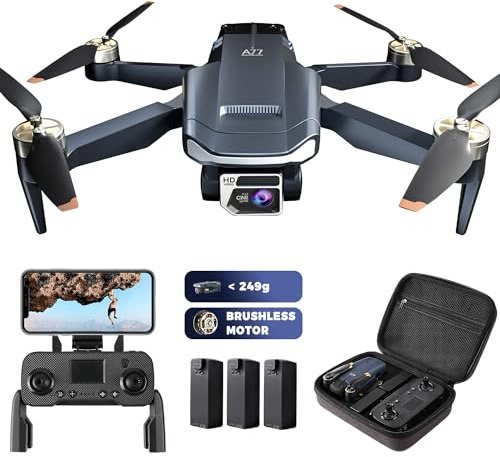 Drone resistente con motore brushless e autonomia di volo ultra-lunga di 84 minuti, drone con fotocamera 4K HD per principianti, CHUBORY A77 WiFi FPV quadricottero, follow automatico, A77-DE-250526-2