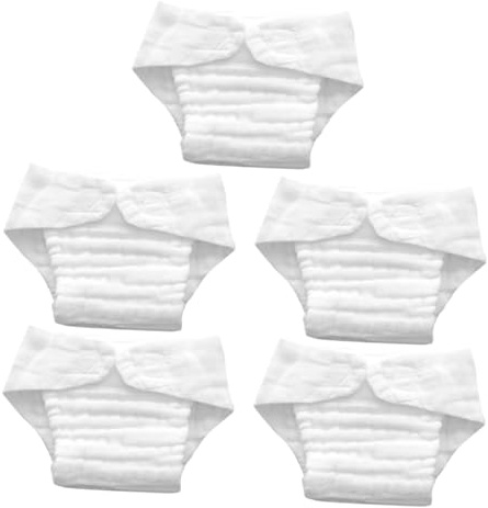 UPKOCH Pañales de Tela 5 Piezas para Bebe Reutilizables Fuerte Absorción y Secado Rápido de Algodón Blanco Talla S Ideales para Uso en Casa y Viaje Uso en Casa y Viaje