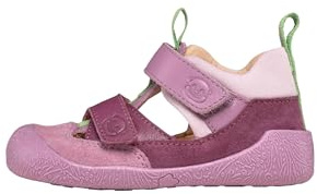 Affenzahn Sandalo Primi Passi Pelle Freely Flessibile, Traspirante, Leggero, Taglia 19-26, con Chiusure Regolabili Lontra - Lilla