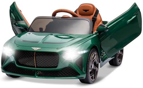 Bentley Baccara Elektroauto Für Kinder – Offiziell Lizenziert 12V Kinderauto Mit 2.4G-Fernbedienung, MP3-Player, USB/AUX/Bluetooth & Sicherheitsfeatures – Einzelsitzer Für Kinder 3-8 Jahre, Grün
