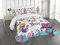 ABAKUHAUS Fantasie Tagesdecke Set, Alice im Wunderland, Set mit Kissenbezügen Sommerdecke, für Doppelbetten 220 x 220 cm, Rosa und Lila