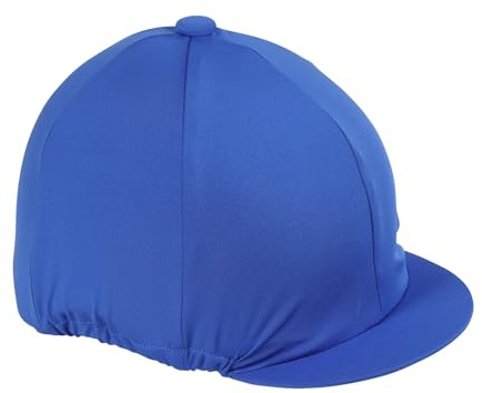 Shires Stretch Skull Hat Cover, Silk in Royal Blue. Onesize