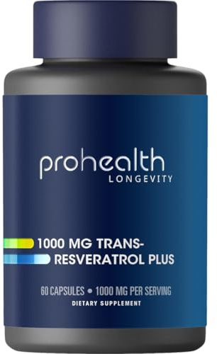 ProHealth 1000 MG Trans-Resveratrol Plus (60 Capsules, 1000 mg per Serving)