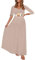 KIM S Robe Maxi de maternité froncée avec Ceinture à Fleurs, col en V, Robe de fête prénatale, Tailles S à 3XL, Taille L