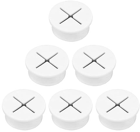 Jagowa 6PCS Cable Cord Grommet Flexible Cable Cover Rubber Grommet Wiring Coil Gasket for Plugs Wires Assortment Kit White 25mm