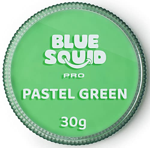 Blue Squid PRO Face Paint - Professional Water Based Single Cake Facepaint & Body Paints - SFX Makeup, Kids Adults Painting for Costume, Halloween Face Paints for Children - Pastel Green 30g / 1oz
