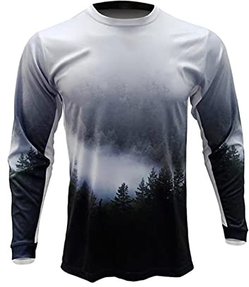 KAISUN Herren Fahrradtrikot Langarm MTB-Trikot Schnell Trocknend Atmungsaktiv Mountainbike Kleidung Radfahren Jersey Downhill (Color : TYP-1, Size : XXL)