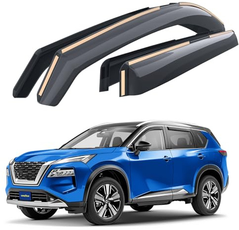 Goodyear Windabweiser für/kompatible mit Nissan X-Trail 2022-2026 (IV) - Integrierte Regenabweiser - Autofenster Regenschutz - Ermöglichen Frischluft - Waschstraßenfest - Einfache Montage 4 Set