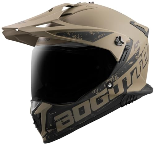 Bogotto FG-601 Casco de Enduro de Fibra de Vidrio (Brown Matt,L)