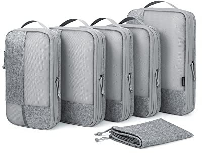 Kompressions-Packwürfel, BAGSMART 6er-Set Packwürfel für Handkoffer, Kompressions-Reiseverpackungsutensilien für Koffer-Organizer-Taschen-Set, langlebige Reisewürfel für Gepäck