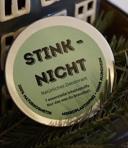 STINK NICHT 60ml XL - natürliches Deodorant mit nur 7 essenziellen Inhaltsstoffen - hochwirksame Deocreme 24 h Schutz - Aluminiumfrei und Mikroplastikfrei - feste Konsistenz = sehr ergiebig