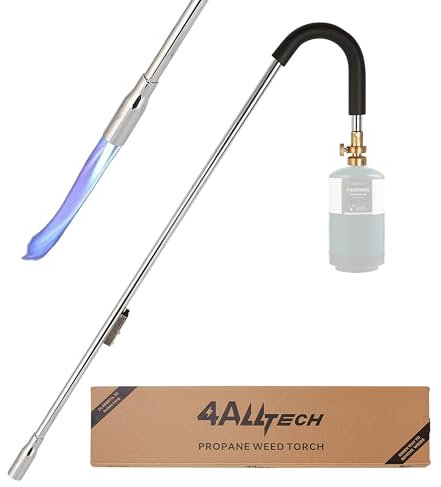 Weed Torch - Bruciatore a propano, 50.000 BTU, braccio lungo 89 cm, fiamma autoaccensione per diserbo, scioglimento della neve e illuminazione a carbone (serbatoio di propano non incluso)