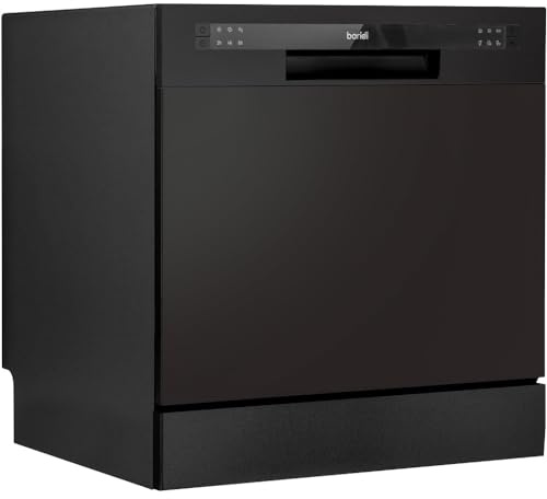 Loops Svart bänkskiva diskmaskin – 8 platsinställningar – bärbar bordsdiskmaskin
