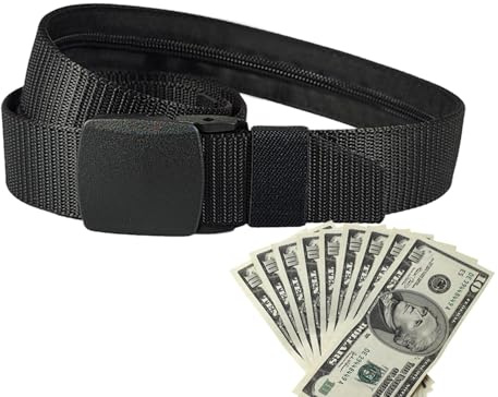 Cinturón de Dinero de Seguridad,Cinturón de Dinero de Seguridad para Viajes | Cinturón antirrobo para Billetera de Viaje Cashsafe | Cinturón de Seguridad antirrobo de Viaje para Objetos de, cómodo Ci