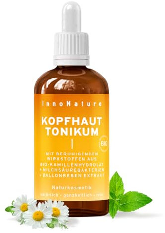 InnoNature Kopfhaut Tonikum | Sanfte Pflege bei irritierter Kopfhaut | 100ml, bei trockener, schuppiger, irritierter Kopfhaut, vegan