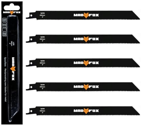 MAD FOX | Reciprocating Saw Blades | 5-Pack | (14TPI, 200mm)