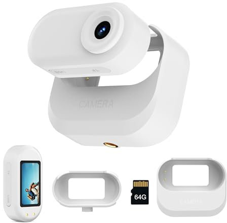 LX-VIECKDUN Mini Action Camera Thumb Camera 720P HD Tiny Portable Vlogging Camera Mount Anywhere Life Waterproof 140 Min Battery Life AI Editing For Vlogging Outdoor Travel Skiing and Riding