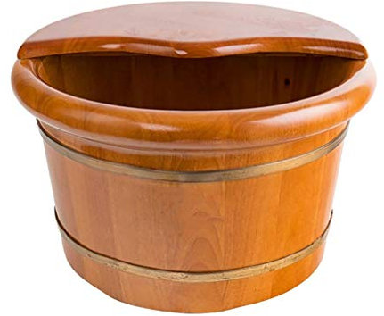 Pedicure Foot Soak Tub Handmade Wooden Footbath Tubs, Relaxing Barrel Bath Spa Bowl for Feet Stress Relief