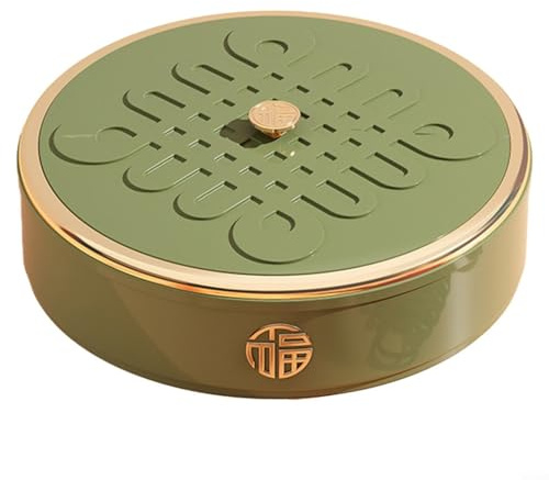 HavenDomicile Vassoio per frutta secca con scomparti in plastica ABS, contenitore per caramelle, noci e caramelle, per soggiorno, feste di matrimonio (verde)