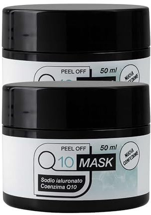 Maschera Viso Q10 100ml – Peel Off Antiage con Sodio Ialuronato – Idratante, Rimpolpante e Illuminante, Contro Rughe e Pelle Spenta