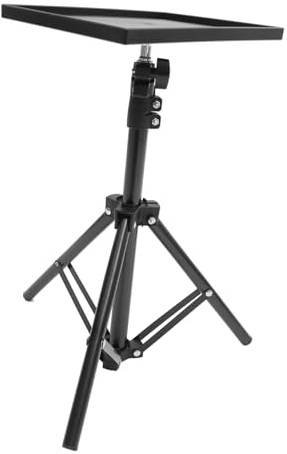 Angoily Soporte para Proyector Ajustable con Trípode Plegable y Bandeja Multifuncional para Oficina Hogar y Presentaciones