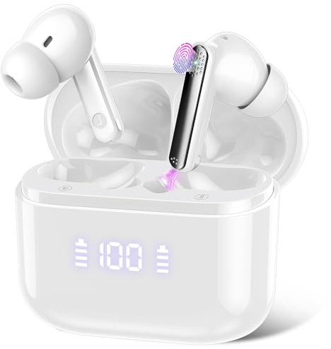 Auriculares Traductores de Idiomas con Traducción de audio y vídeo (Interpretación Simultánea), 48H Auriculares Traductor en Tiempo Real, 164 Idiomas, 6 Modos, Blanco Cascos Inalambricos Bluetooth 5.4
