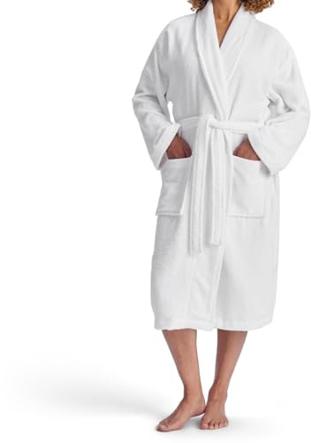 Christy Serene Bath Robe White | Super Soft and Fluffy | 100% Combed Cotton | Luxury Dressing Gown | Lightweight, Quick Dry and Snag Free | 320GSM Womens Bathrobe | Extra Large | White
