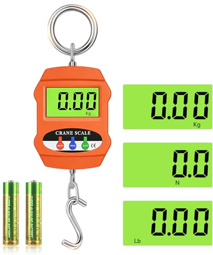 Balance Numérique Suspendue 300 kg (660 lb), Balance à Bagages Numérique avec Crochet, Balance électronique pour Grue avec écran LCD pour Grue en Aluminium pour L'agriculture la Viande