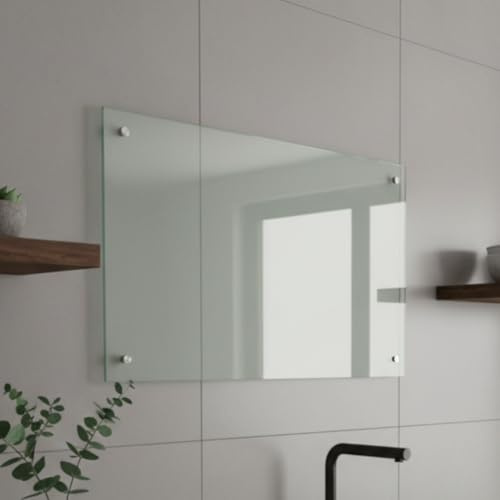 Mucola Küchenrückwand Glas 90x40 cm – Spritzschutz aus ESG Sicherheitsglas 6 mm, Klarglas hitzebeständig & kratzfest, inkl. Edelstahl Befestigungsset, Glasrückwand Küche modern