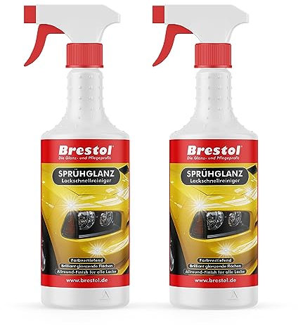 Brestol Spray Gloss 2 X 750 ml pronto all'uso – Cera spray con effetto perlato, detergente rapido per vernice auto detergente spray