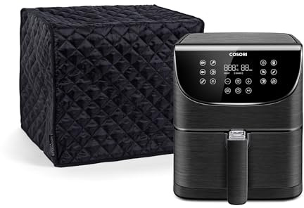 Covermates Keepsakes - Air Fryer/Deep Fryer Cover - Dust Protection - Stain Resistant - Washable - Appliance Cover, Black