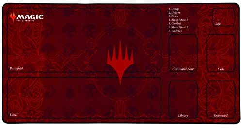 Konix Magic The Gathering Gaming-Mauspad XL 70 x 35 cm - rutschfeste Unterlage - Spielbrett-Motiv - Rot